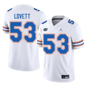 NCAA Mens #53 White Bryce Lovett UF Gators Jerseys 937404-737