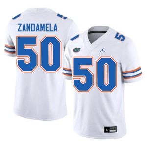 High School Men Jason Zandamela White Gator Nation #50 Jersey 856673-870