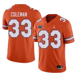 Football DJ Coleman Gators #33 Orange Men's Jersey 938807-569