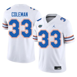 Player #33 DJ Coleman Men Gator Nation White Jersey 457216-129