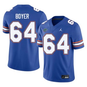 Embroidery #64 Men Florida Gators Royal Eagan Boyer Jerseys 370213-500