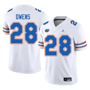 High School #28 Men Elijah Owens White Gators Jersey 325870-429