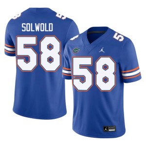 College #58 University of Florida Gators Hunter Solwold Royal Mens Jerseys 544478-957