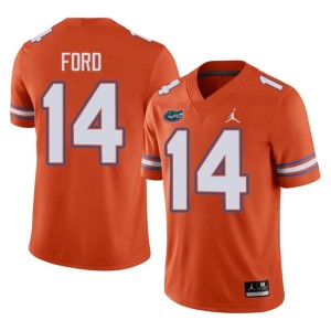 Embroidery Gators Men's Orange #14 KJ Ford Jersey 213627-562