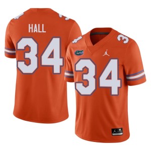 College #34 Men's Gator Nation Orange Kaiden Hall Jerseys 245472-245