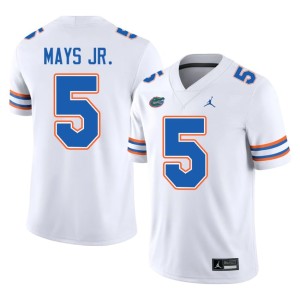 Stitched Men's White #5 Florida Gators Micah Mays Jr. Jersey 118841-369