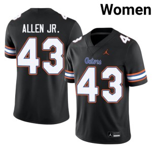 Replica Florida Gators #43 Womens Black Alfonzo Allen Jr. Jersey 983967-716