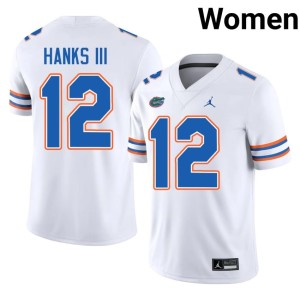Limited #12 White Womens Ben Hanks III Florida Gators Jerseys 131419-521