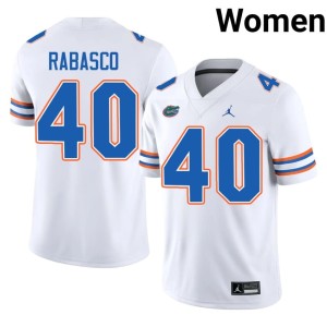 Alumni Gator Nation #40 Womens Brandon Rabasco White Jerseys 780346-356
