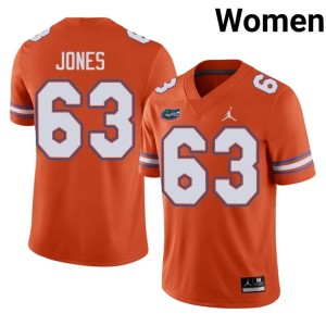 Football Florida Caden Jones #63 Womens Orange Jersey 925216-182