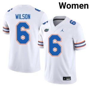 Embroidery #6 Dallas Wilson White UF Women Jerseys 972027-911