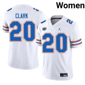 High School Women's Duke Clark White Florida Gators #20 Jersey 397147-295