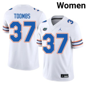 Limited Javion Toombs White #37 UF Women's Jerseys 282843-736