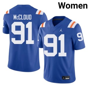 Embroidery Women's Jeramiah McCloud Alternate UF Gators #91 Royal Jersey 405747-780