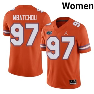 Football UF Gators Women's #97 Orange Joseph Mbatchou Jersey 630496-423