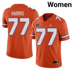 Stitched Women's Knijeah Harris UF Orange #77 Jersey 623917-364