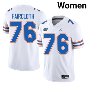 University Womens #76 White UF Gators Mark Faircloth Jersey 720906-296