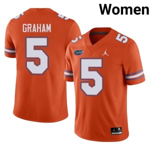 Stitched Myles Graham Orange Womens Florida Gators #5 Jerseys 310668-829
