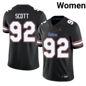 University Sebastian Scott Black Florida Gators #92 Womens Jersey 380347-282