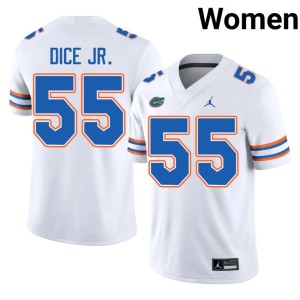 2026 TJ Dice Jr. White Womens #55 Gator Nation Jersey 605557-700