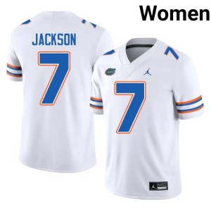 Embroidery UF Gators #7 White Women Ty Jackson Jerseys 110476-108
