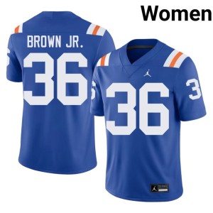 University #36 Womens Royal University of Florida Vincent Brown Jr. Alternate Jersey 842517-189