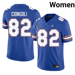 Football University of Florida #82 Ace Ciongoli Womens Royal Jerseys 442169-328