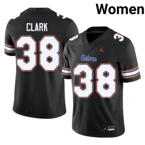 Football Women #38 UF Gators Black Alec Clark Jerseys 497753-906