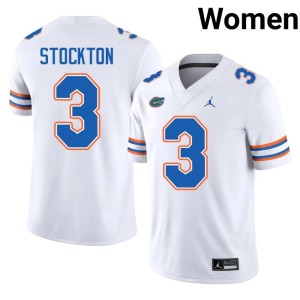 High School Women White #3 Bailey Stockton UF Gators Jerseys 859046-584