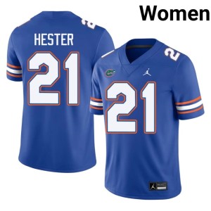 Replica Gator Nation #21 CJ Hester Royal Women Jersey 251299-726