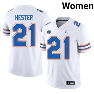 Game CJ Hester White #21 Gators Women Jersey 943291-707