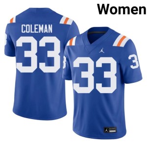 Alumni Royal #33 Florida Gators Women Alternate DJ Coleman Jersey 927181-211