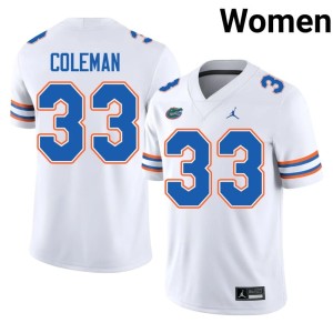 2026 Florida DJ Coleman #33 White Womens Jerseys 910936-801