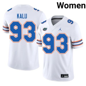 Football Florida Gators White DK Kalu #93 Women's Jerseys 430338-454