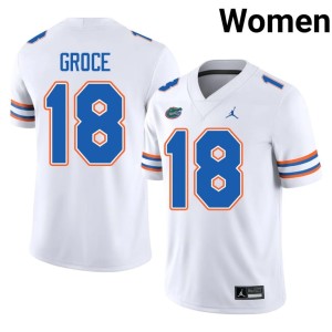 Official White Womens Davian Groce #18 Florida Jersey 796385-842