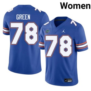 Stitched Desmond Green Womens Florida Gators Royal #78 Jersey 175880-955