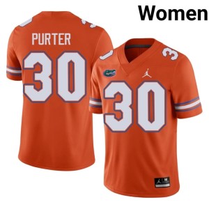 College Womens Orange #30 University of Florida Gators Dylan Purter Jerseys 134932-671
