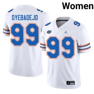 High School Womens White Emmanuel Oyebadejo UF #99 Jersey 193369-298