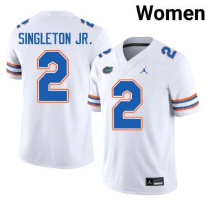High School Eric Singleton Jr. University of Florida Gators White #2 Womens Jerseys 516130-536