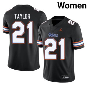 Football University of Florida #21 Fred Taylor Black Women's Jersey 603067-453