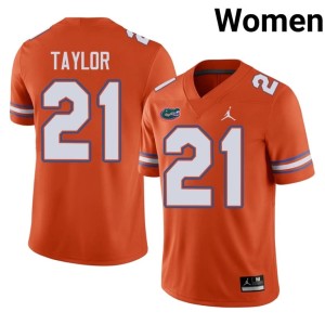 Limited #21 Orange Fred Taylor University of Florida Gators Womens Jerseys 421002-256