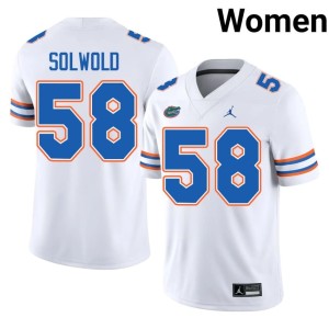 Official Florida Gators Women's White #58 Hunter Solwold Jerseys 945353-829