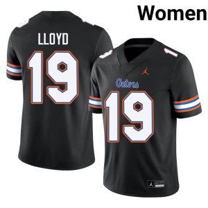 College Womens Jaylen Lloyd Black UF Gators #19 Jersey 392787-782