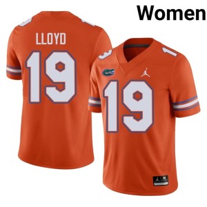 Football Women UF Jaylen Lloyd Orange #19 Jersey 149021-913