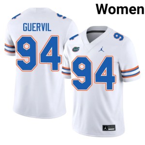 Stitched Kendall Guervil #94 Womens White UF Gators Jerseys 444089-866