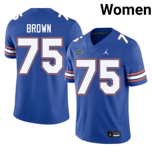 Football Lomas Brown University of Florida Gators #75 Royal Women Jerseys 144585-976