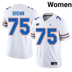 Football White Lomas Brown Gator Nation #75 Women's Jerseys 582810-233