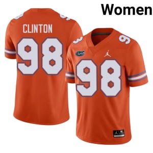 Stitched #98 Mason Clinton Florida Orange Womens Jersey 600644-942