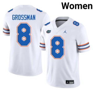 Game UF White #8 Rex Grossman Women Jerseys 990684-358