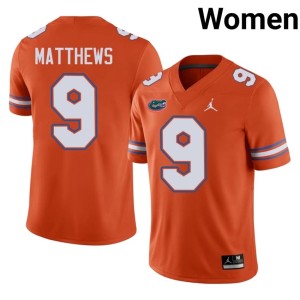 Official Orange Shane Matthews Women Gators #9 Jersey 297237-248